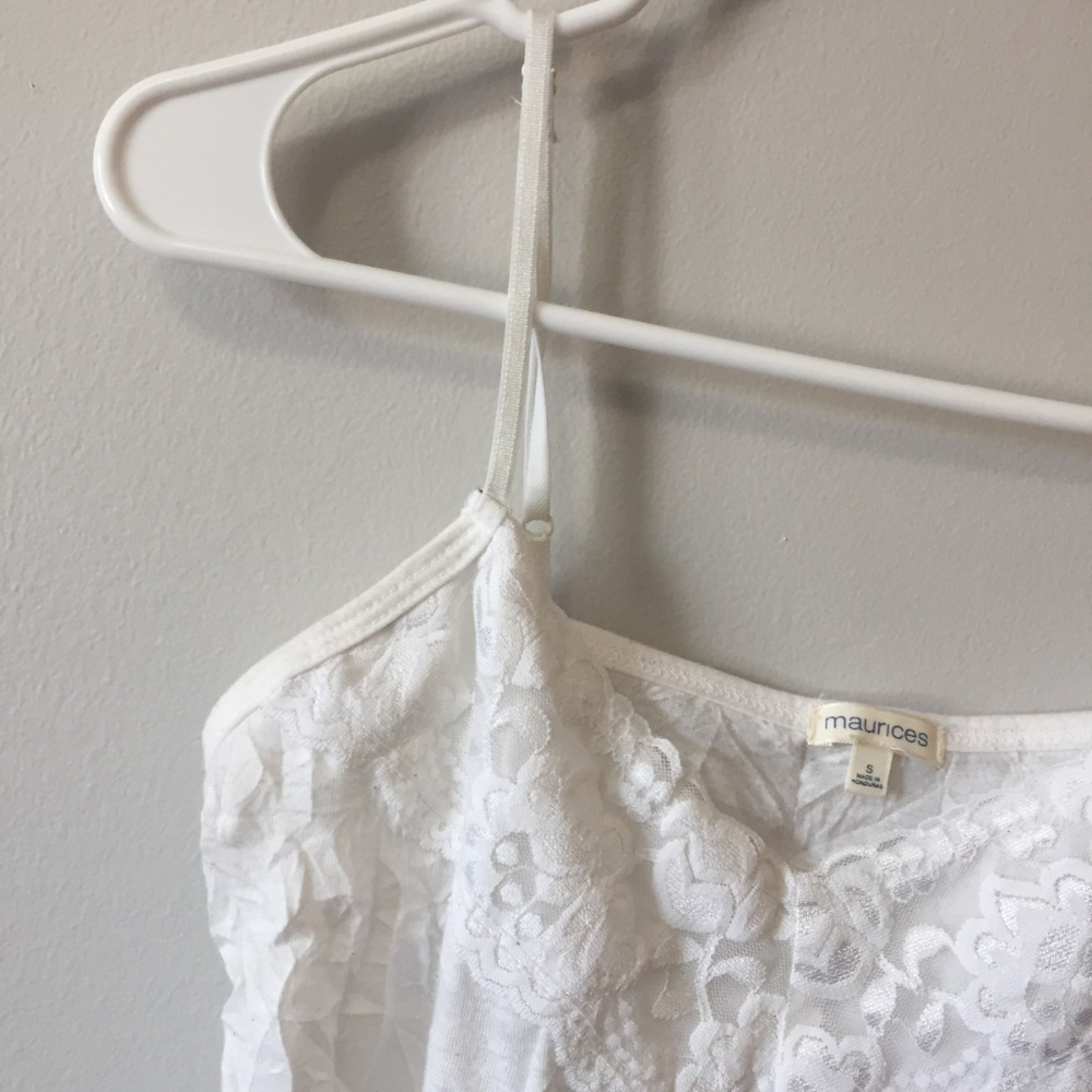 Maurices White Crinkled Lace Camisole - Picture 6 of 6